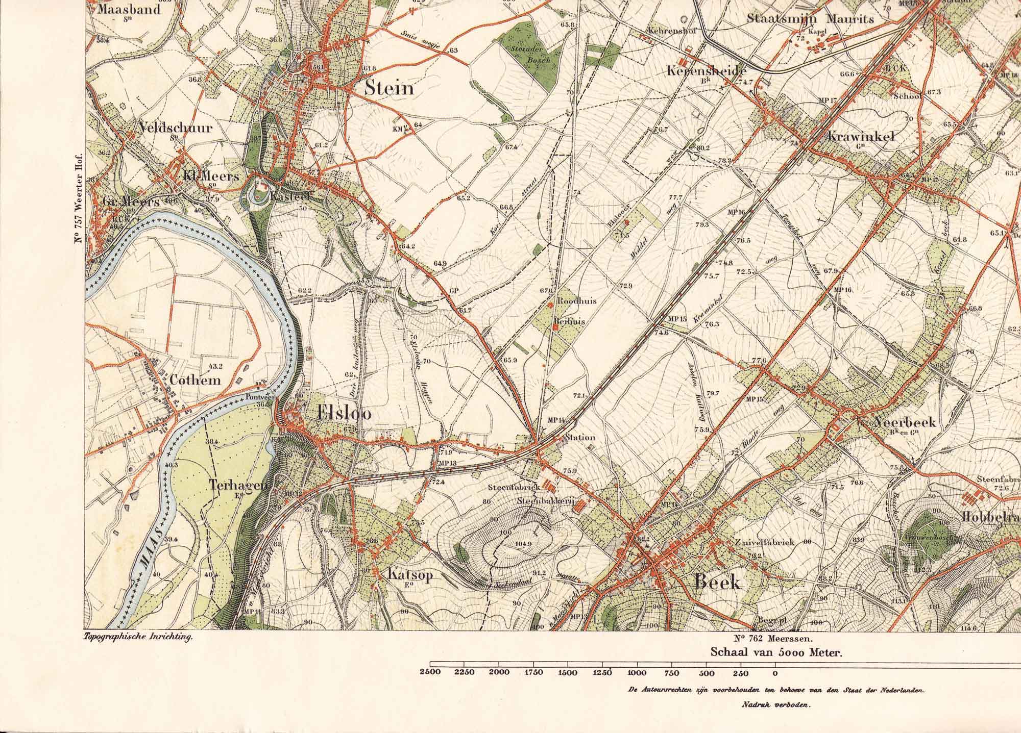 Elsloo omgeving topografisch 1925