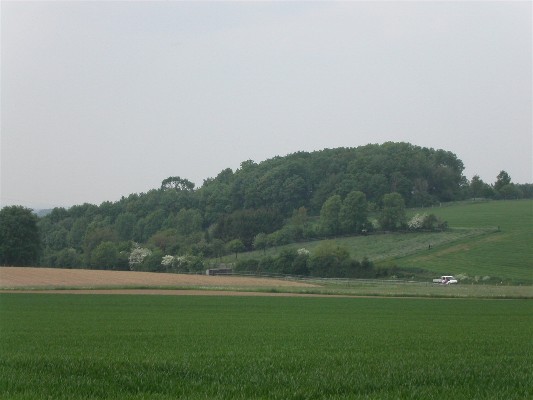Ut Sjèkkendaal vanaf de Hoakel gezien.. Een mooi stukje Limburgs landschap dat echter richting Beek helaas deels bedorven wordt door horizonvervuiling van de autoweg en vliegveld.