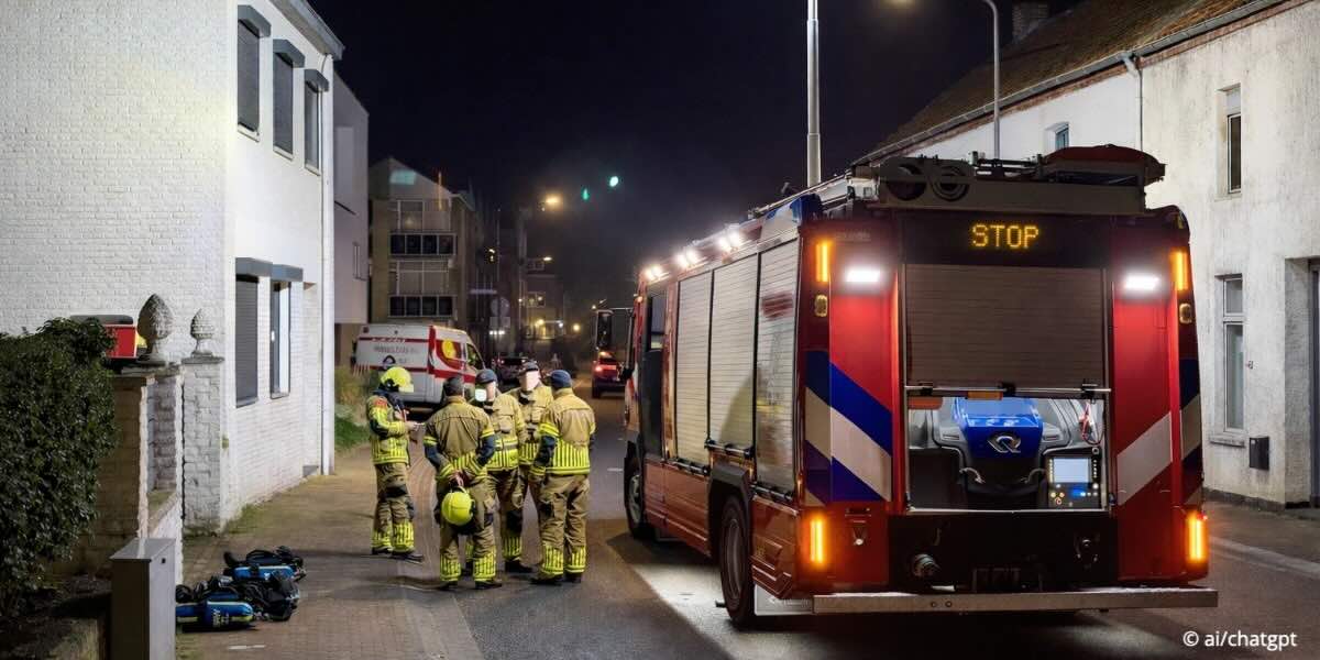 Brandweer bij gaslek