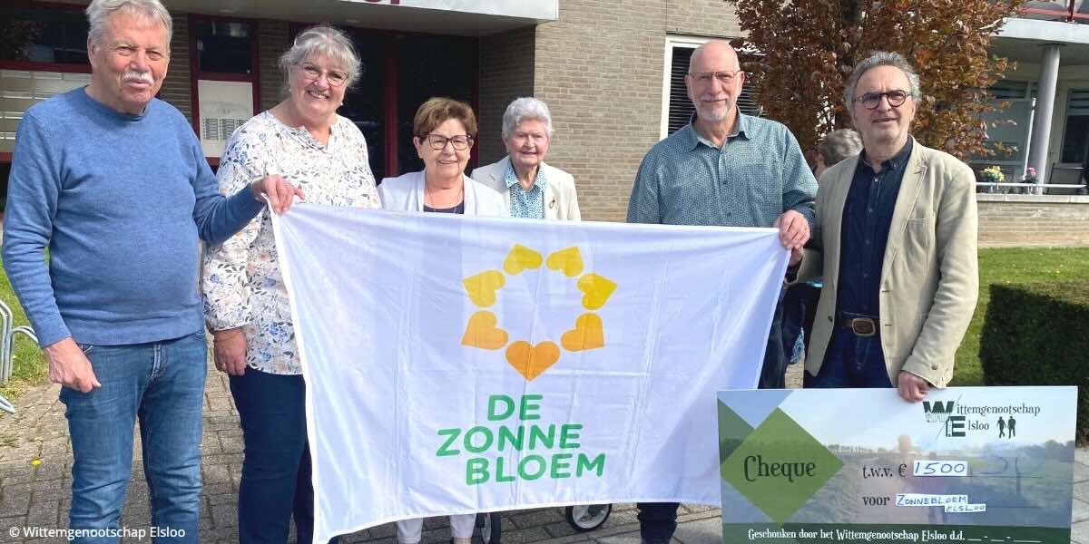 Zonnebloem ontvangt cheque 1500 euro van Wittemgenootschap