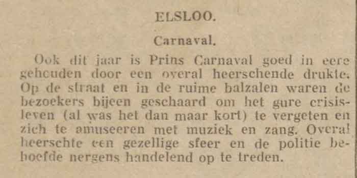 Elsloo carnaval 1936