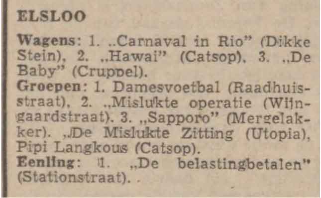Elsloo carnaval 1972